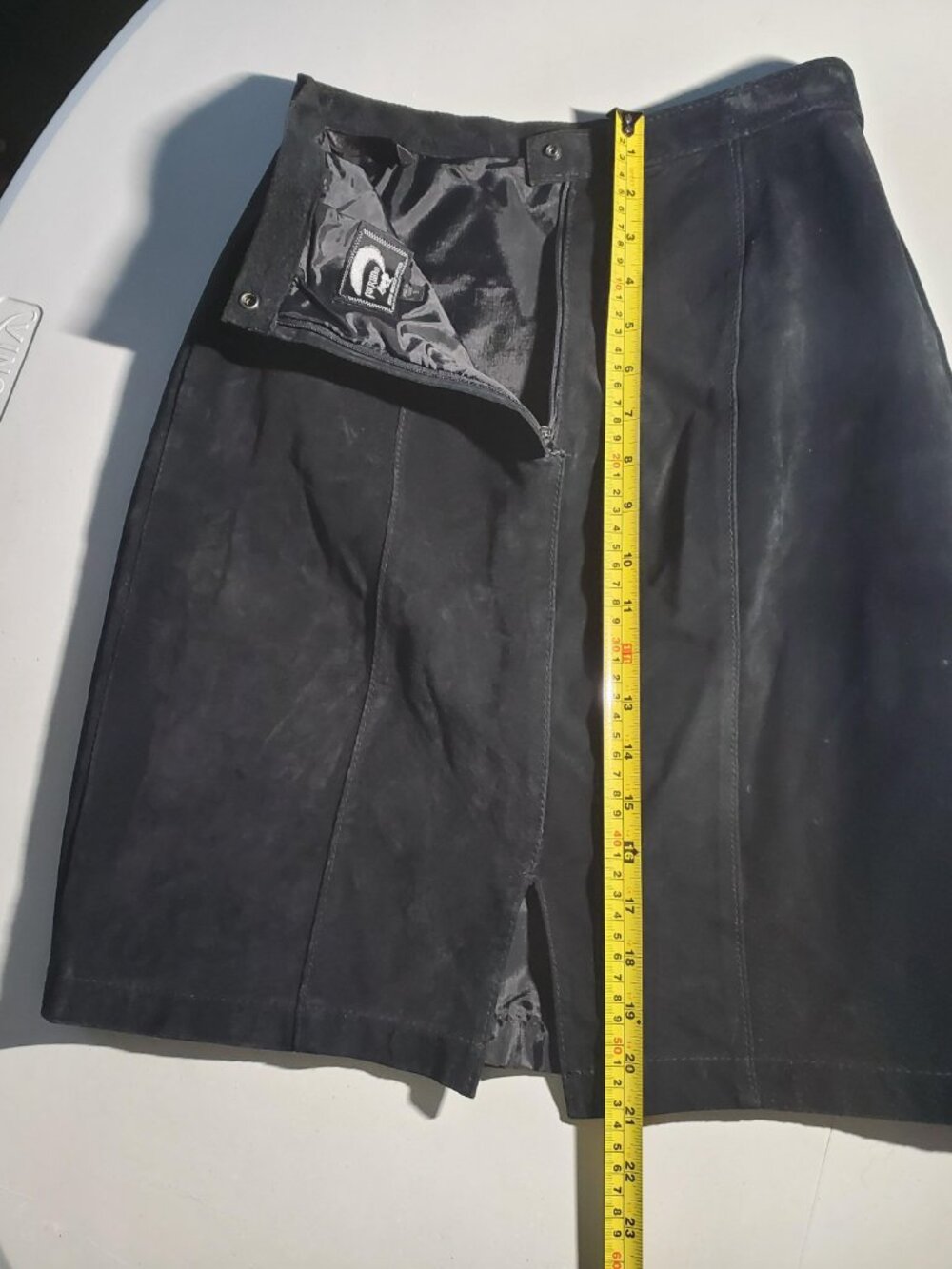 FoxRun Vintage 80s black suede skirt sz 9 - Picture 12 of 16